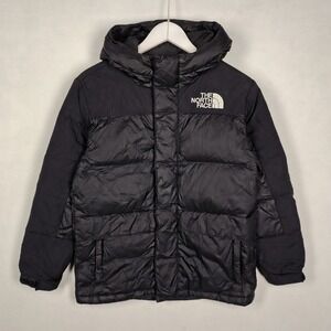 The North Face Hooded Down Puffer Jacket Black Teen Medium 1318